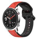 For Amazfit GTR 4 22mm Convex Loop Two-Color Silicone Watch Band(Red+Black) - 1