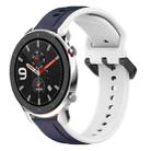For Amazfit GTR 4 22mm Convex Loop Two-Color Silicone Watch Band(Midnight Blue + White) - 1