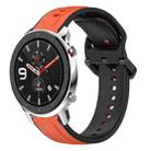 For Amazfit GTR 4 Pro 22mm Convex Loop Two-Color Silicone Watch Band(Orange+Black) - 1