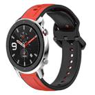 For Amazfit GTR 4 Pro 22mm Convex Loop Two-Color Silicone Watch Band(Red+Black) - 1