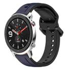 For Amazfit GTR 4 Pro 22mm Convex Loop Two-Color Silicone Watch Band(Midnight Blue + Black) - 1