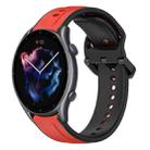 For Amazfit GTR 3 Pro 22mm Convex Loop Two-Color Silicone Watch Band(Red+Black) - 1