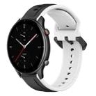 For Amazfit GTR 2e 22mm Convex Loop Two-Color Silicone Watch Band(Black+White) - 1