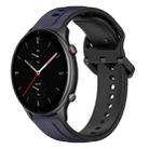 For Amazfit GTR 2e 22mm Convex Loop Two-Color Silicone Watch Band(Midnight Blue + Black) - 1