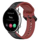 For Amazfit GTR 2 22mm Convex Loop Two-Color Silicone Watch Band(Black+Red) - 1