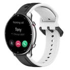 For Amazfit GTR 2 22mm Convex Loop Two-Color Silicone Watch Band(Black+White) - 1