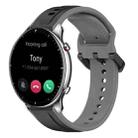 For Amazfit GTR 2 22mm Convex Loop Two-Color Silicone Watch Band(Black+Grey) - 1