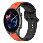 For Amazfit 3 22mm Convex Loop Two-Color Silicone Watch Band(Orange+Black) - 1