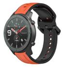 For Amazfit GTR 47mm 22mm Convex Loop Two-Color Silicone Watch Band(Orange+Black) - 1