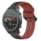 For Amazfit GTR 47mm 22mm Convex Loop Two-Color Silicone Watch Band(Black+Red) - 1