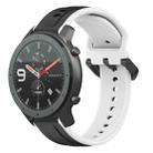 For Amazfit GTR 47mm 22mm Convex Loop Two-Color Silicone Watch Band(Black+White) - 1