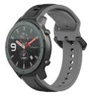 For Amazfit GTR 47mm 22mm Convex Loop Two-Color Silicone Watch Band(Black+Grey) - 1