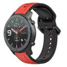 For Amazfit GTR 47mm 22mm Convex Loop Two-Color Silicone Watch Band(Red+Black) - 1