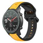 For Amazfit GTR 47mm 22mm Convex Loop Two-Color Silicone Watch Band(Yellow+Black) - 1