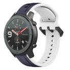For Amazfit GTR 47mm 22mm Convex Loop Two-Color Silicone Watch Band(Midnight Blue + White) - 1
