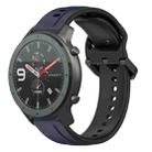 For Amazfit GTR 47mm 22mm Convex Loop Two-Color Silicone Watch Band(Midnight Blue + Black) - 1