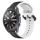 For Samsung Galaxy Watch3 45mm 22mm Convex Loop Two-Color Silicone Watch Band(Black+White) - 1