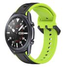 For Samsung Galaxy Watch3 45mm 22mm Convex Loop Two-Color Silicone Watch Band(Black+Lime) - 1