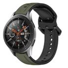 For Samsung Galaxy Watch 46mm 22mm Convex Loop Two-Color Silicone Watch Band(Dark Green+Black) - 1