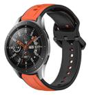 For Samsung Galaxy Watch 46mm 22mm Convex Loop Two-Color Silicone Watch Band(Orange+Black) - 1