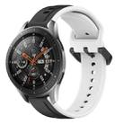 For Samsung Galaxy Watch 46mm 22mm Convex Loop Two-Color Silicone Watch Band(Black+White) - 1