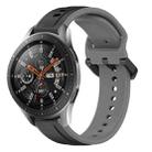 For Samsung Galaxy Watch 46mm 22mm Convex Loop Two-Color Silicone Watch Band(Black+Grey) - 1