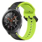 For Samsung Galaxy Watch 46mm 22mm Convex Loop Two-Color Silicone Watch Band(Black+Lime) - 1