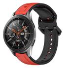 For Samsung Galaxy Watch 46mm 22mm Convex Loop Two-Color Silicone Watch Band(Red+Black) - 1
