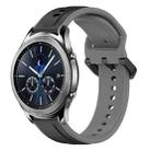 For Samsung Gear S3 Classic 22mm Convex Loop Two-Color Silicone Watch Band(Black+Grey) - 1