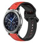 For Samsung Gear S3 Classic 22mm Convex Loop Two-Color Silicone Watch Band(Red+Black) - 1