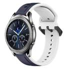 For Samsung Gear S3 Classic 22mm Convex Loop Two-Color Silicone Watch Band(Midnight Blue+White) - 1