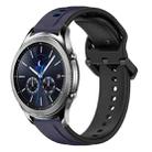 For Samsung Gear S3 Classic 22mm Convex Loop Two-Color Silicone Watch Band(Midnight Blue+Black) - 1
