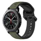 For Samsung Gear S3 Frontier 22mm Convex Loop Two-Color Silicone Watch Band(Dark Green+Black) - 1