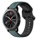 For Samsung Gear S3 Frontier 22mm Convex Loop Two-Color Silicone Watch Band(Olive Green + Black) - 1