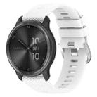 For Garmin Vivomove Trend 20mm Cross Textured Solid Color Silicone Watch Band(White) - 1