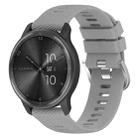 For Garmin Vivomove Trend 20mm Cross Textured Solid Color Silicone Watch Band(Light Grey) - 1