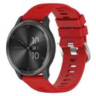 For Garmin Vivomove Trend 20mm Cross Textured Solid Color Silicone Watch Band(Red) - 1