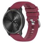 For Garmin Vivomove Sport 20mm Cross Textured Solid Color Silicone Watch Band(Wine Red) - 1