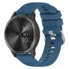 For Garmin Vivoactive3 Music 20mm Cross Textured Solid Color Silicone Watch Band(Blue) - 1