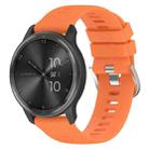 For Garmin Venu 20mm Cross Textured Solid Color Silicone Watch Band(Orange) - 1