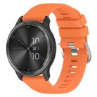 For Garmin VivoMove Style 20mm Cross Textured Solid Color Silicone Watch Band(Orange) - 1