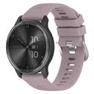 For Garmin Forerunner 245 Music 20mm Cross Textured Solid Color Silicone Watch Band(Roland Purple) - 1