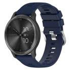 For Garmin Forerunner 245 Music 20mm Cross Textured Solid Color Silicone Watch Band(Midnight Blue) - 1