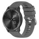 For Garmin Forerunner Sq2 Music 20mm Cross Textured Solid Color Silicone Watch Band(Dark Grey) - 1