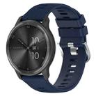 For Garmin Forerunner 255 Music 22mm Cross Textured Solid Color Silicone Watch Band(Midnight Blue) - 1