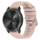 For Garmin Venu 2 22mm Cross Textured Solid Color Silicone Watch Band(Pink) - 1