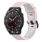 For Garmin Forerunner 265 22mm Vertical Two-Color Silicone Watch Band(Pink+White) - 1