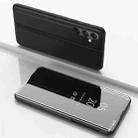 For Samsung Galaxy A54 5G Plated Mirror Horizontal Flip Leather Phone Case with Holder(Black) - 1