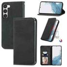 For Samsung Galaxy S23 5G Retro Skin Feel Magnetic Leather Phone Case(Black) - 1