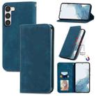 For Samsung Galaxy S23 5G Retro Skin Feel Magnetic Leather Phone Case(Blue) - 1